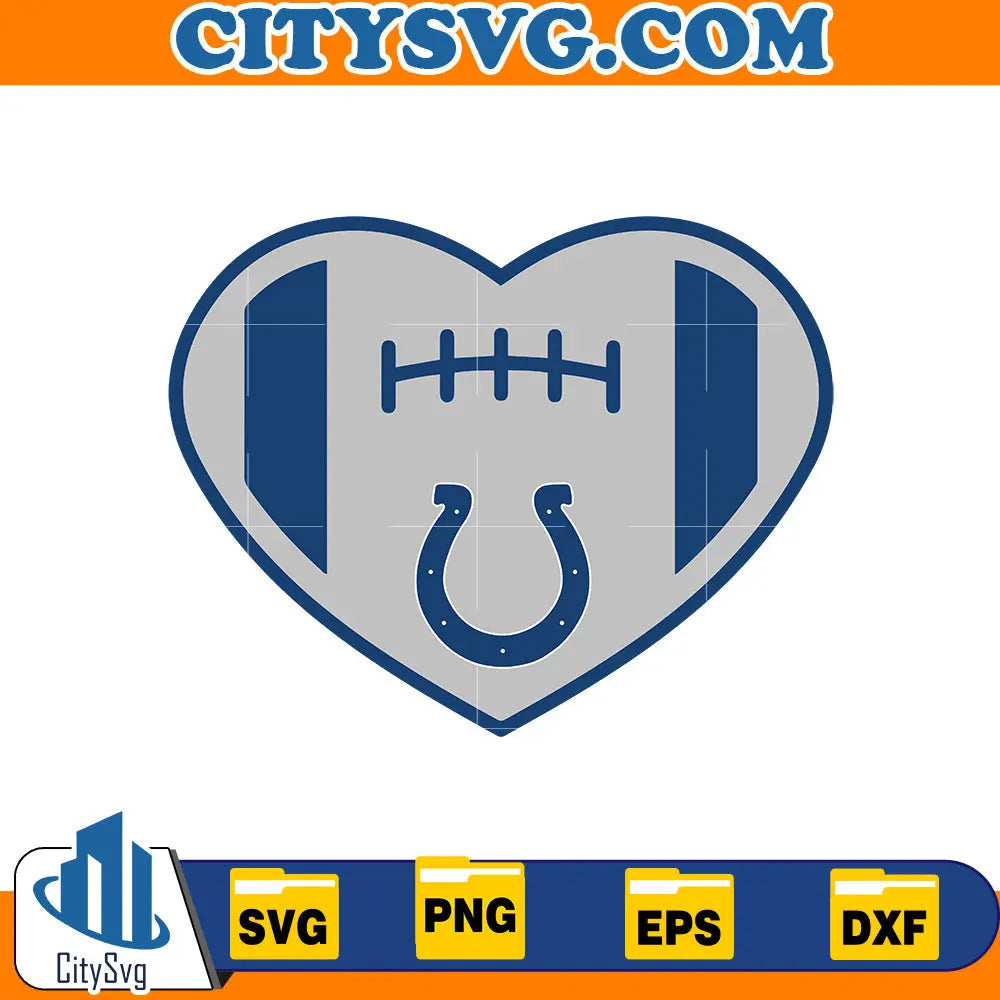 Heart Indianapolis Colts Svg CitySvg