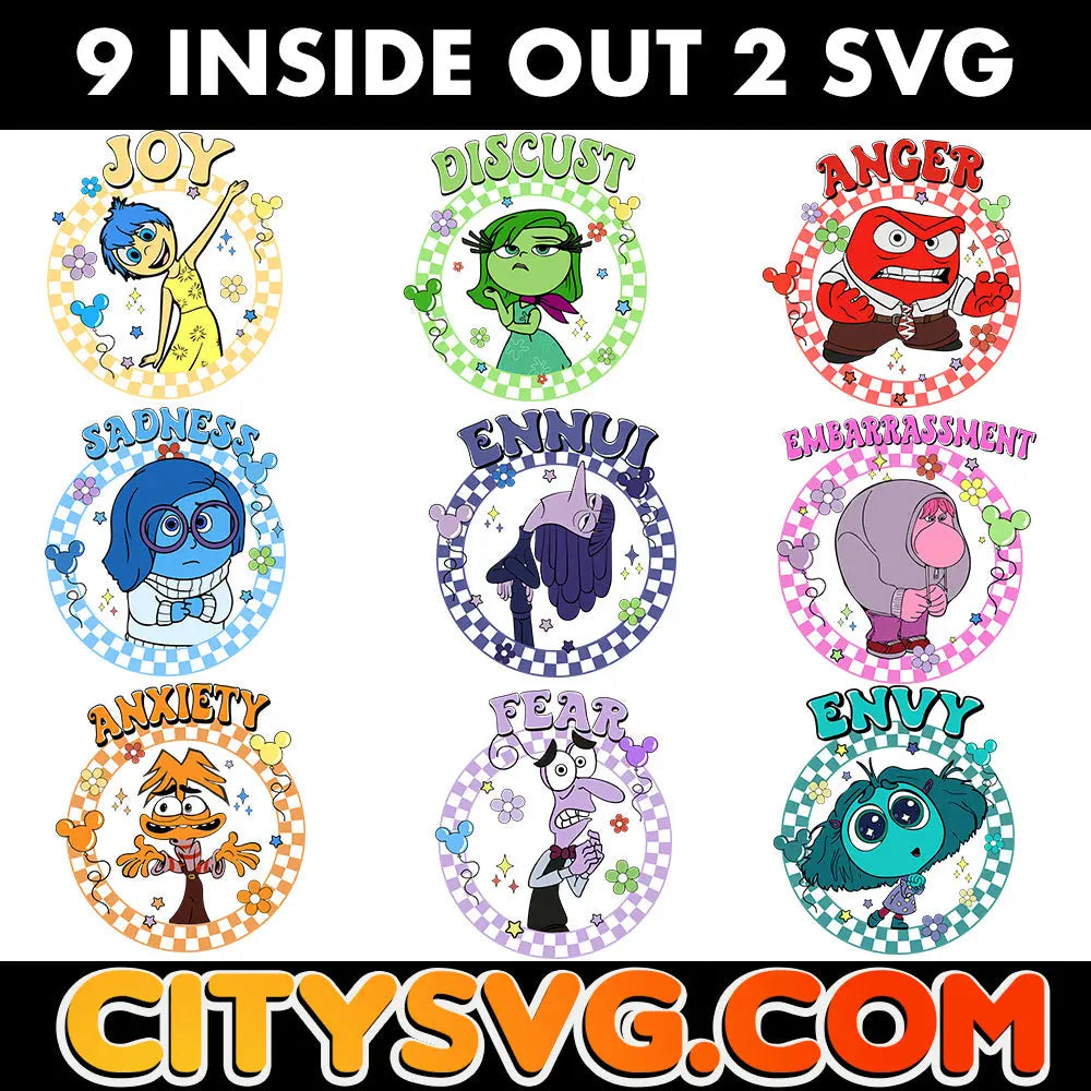 9 Inside Out Friends Svg Bundle, Digital Download CitySvg