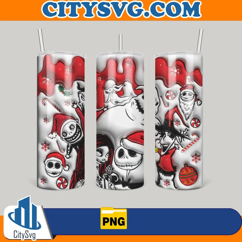 JackNightmare3DInflatedChristmas20ozSkinnyTumblerPng
