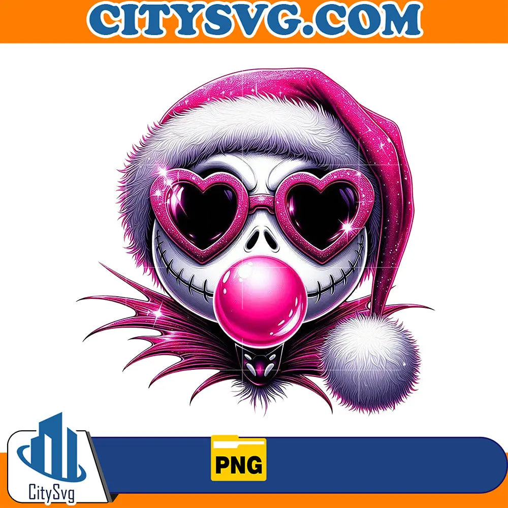 JackSkellingtonBlowingBubbleValentinePng_4