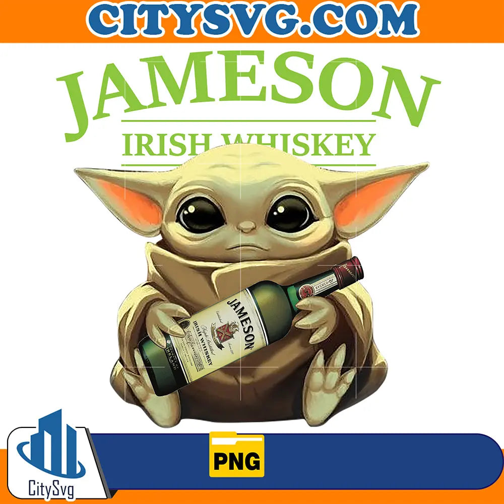 JamesonIrishWhiskeyBabyYodaChristmasPng