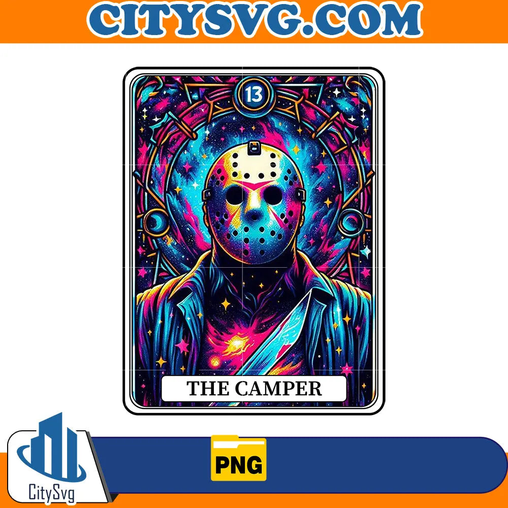Horror tarot card Jason Voorhees The Camper png CitySvg