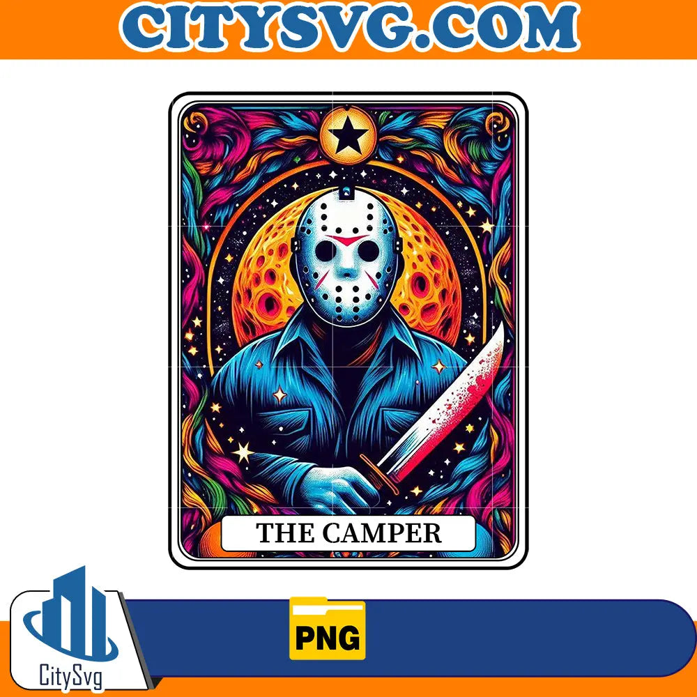 Horror tarot card Jason Voorhees The Camper Png CitySvg