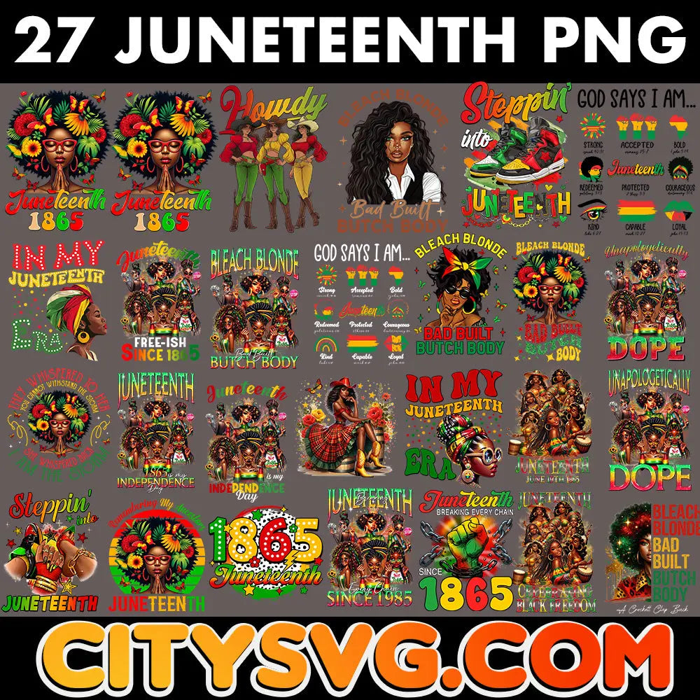 Juneteenth Sublimation PNG bundle, Digital Download CitySvg