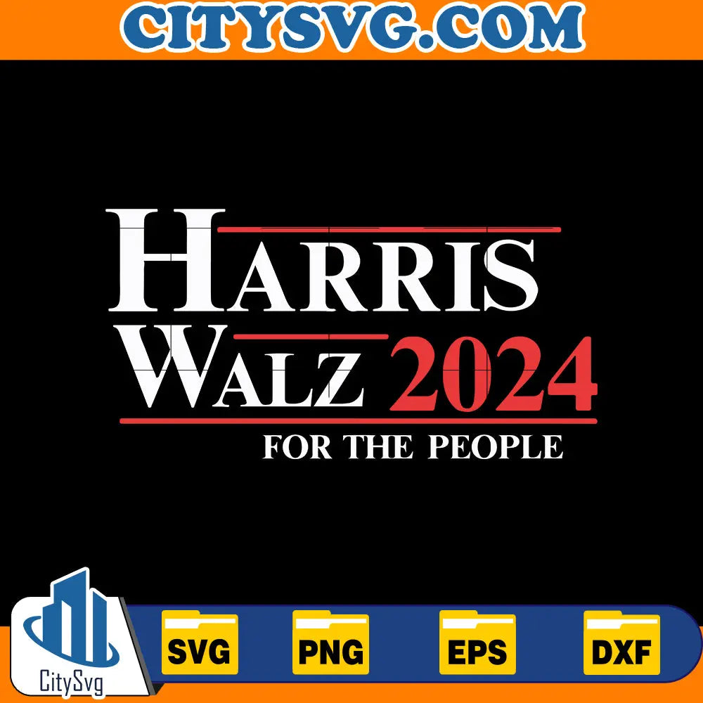Kamala Harris Tim Walz President Svg CitySvg