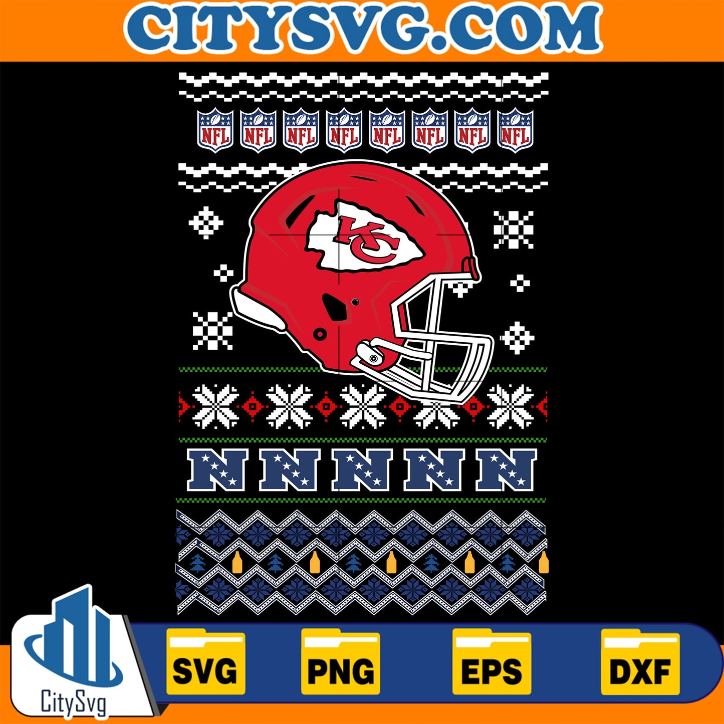 Kansas city chiefs Christmas Svg CitySvg