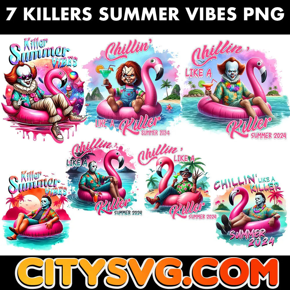 Killers Summer Vibes PNG Bundle, Digital Download CITYSVG