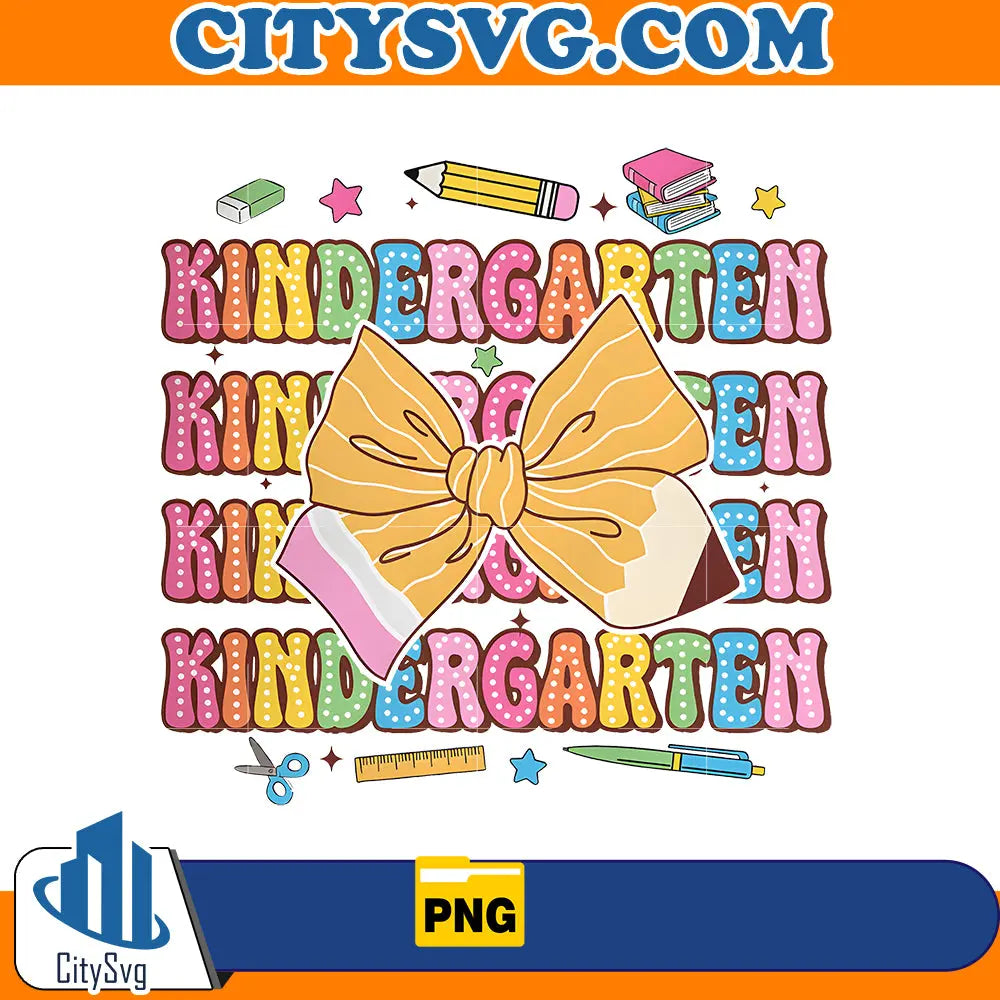 Kindergarten Pencil Coquette Bow Png CitySvg