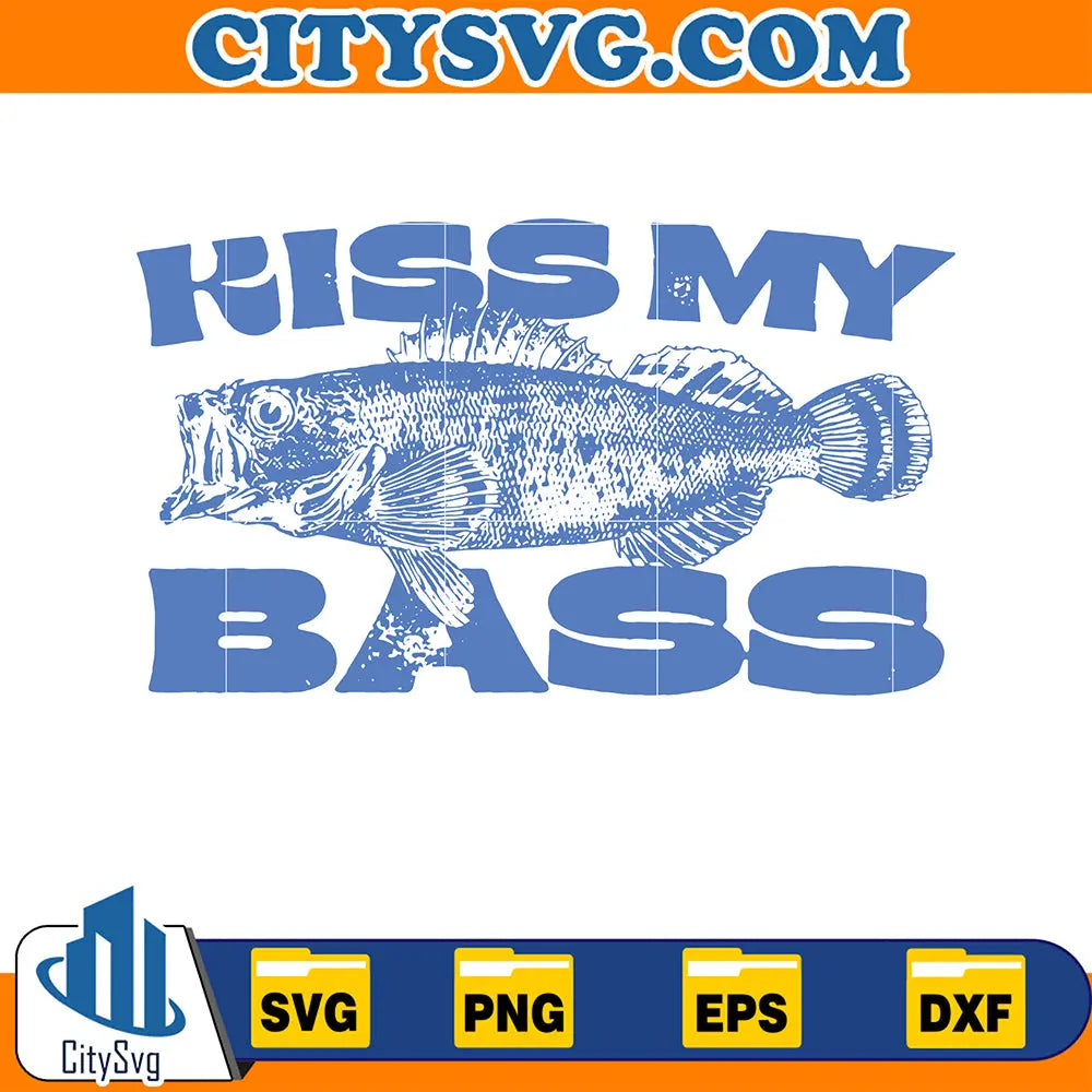 KissMyBassVintageStyleFishingSvg