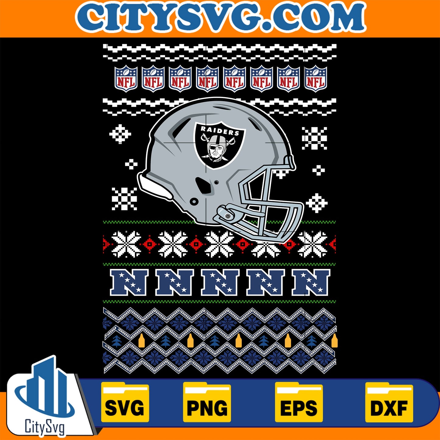 Las Vegas Raiders Christmas Svg CitySvg