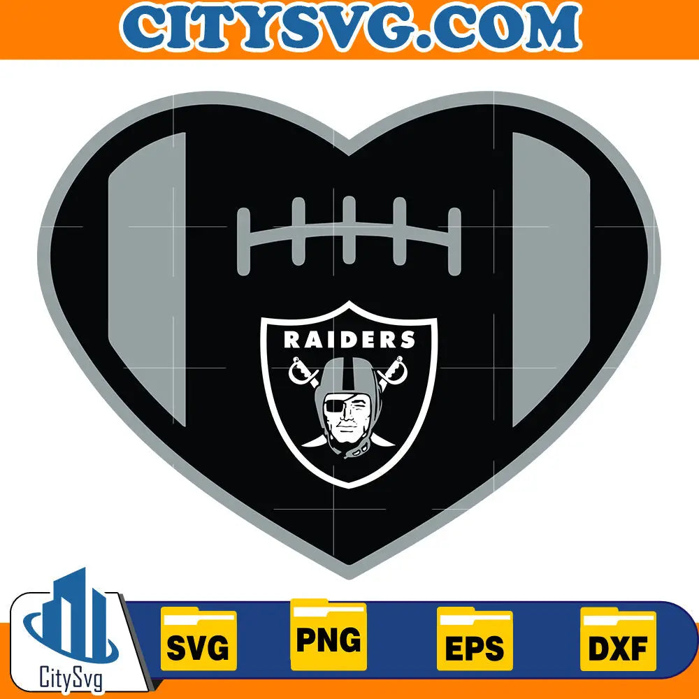 Heart Las Vegas Raiders Svg CitySvg