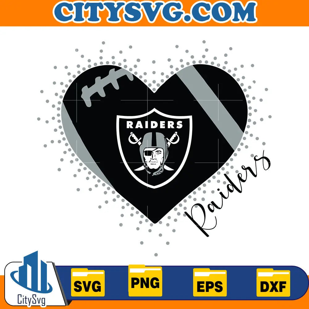 Heart Las Vegas Raiders Svg CitySvg