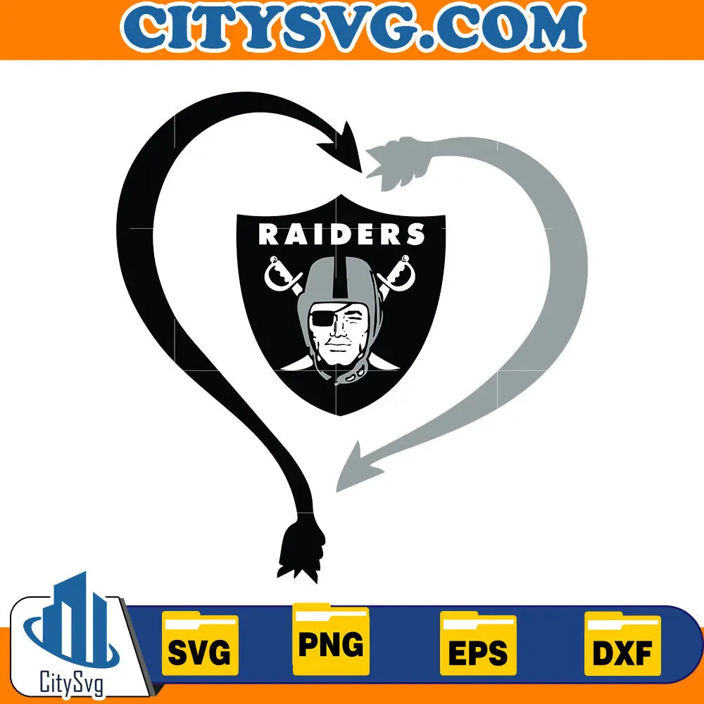 Heart Las Vegas Raiders Svg CitySvg
