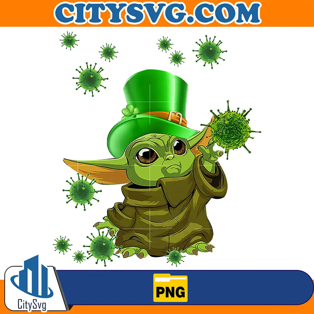 LeprechaunBabyYodaWithVirusStPatrickDayPng