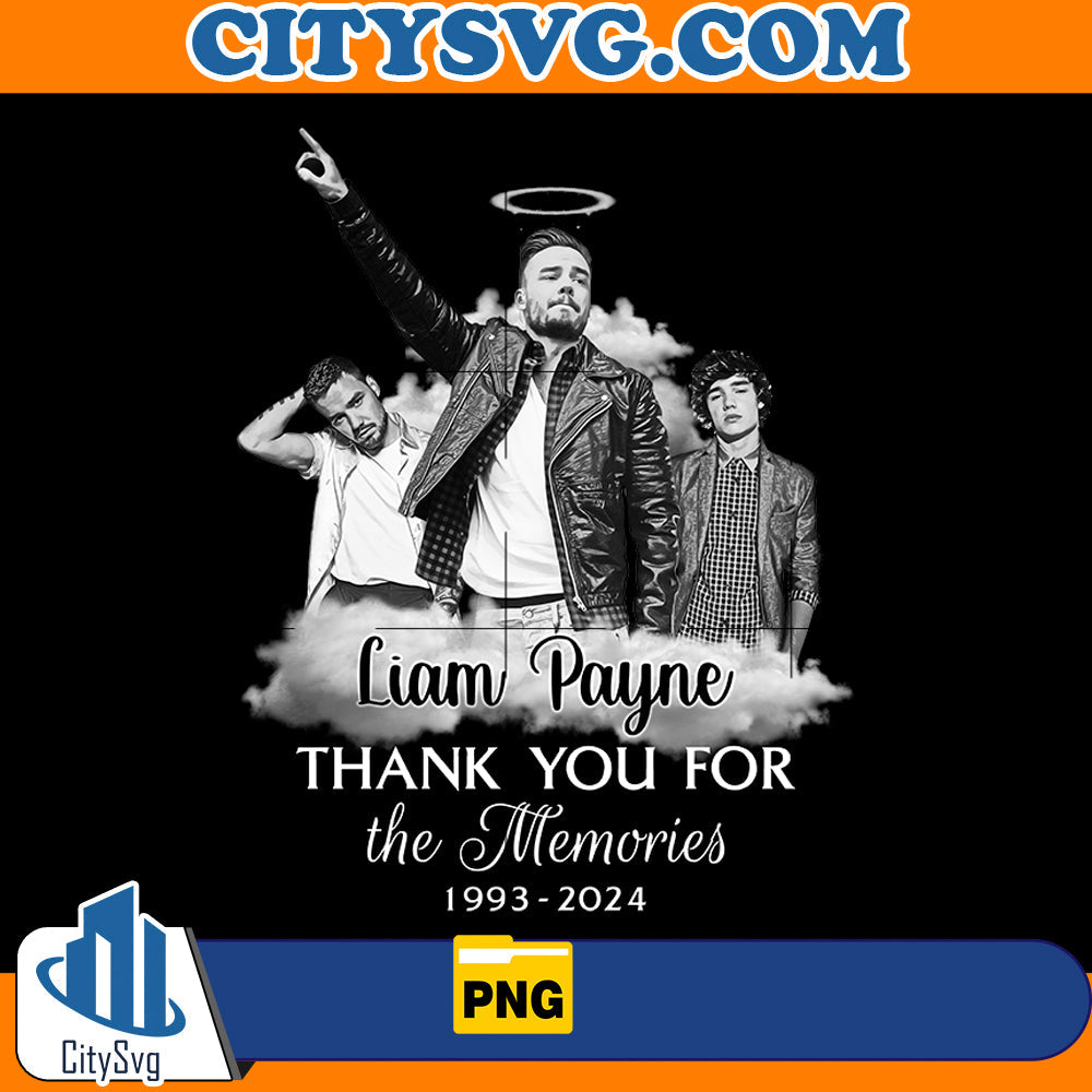 Liam Payne Thanks you for the memories 1993-2024 Png CitySvg