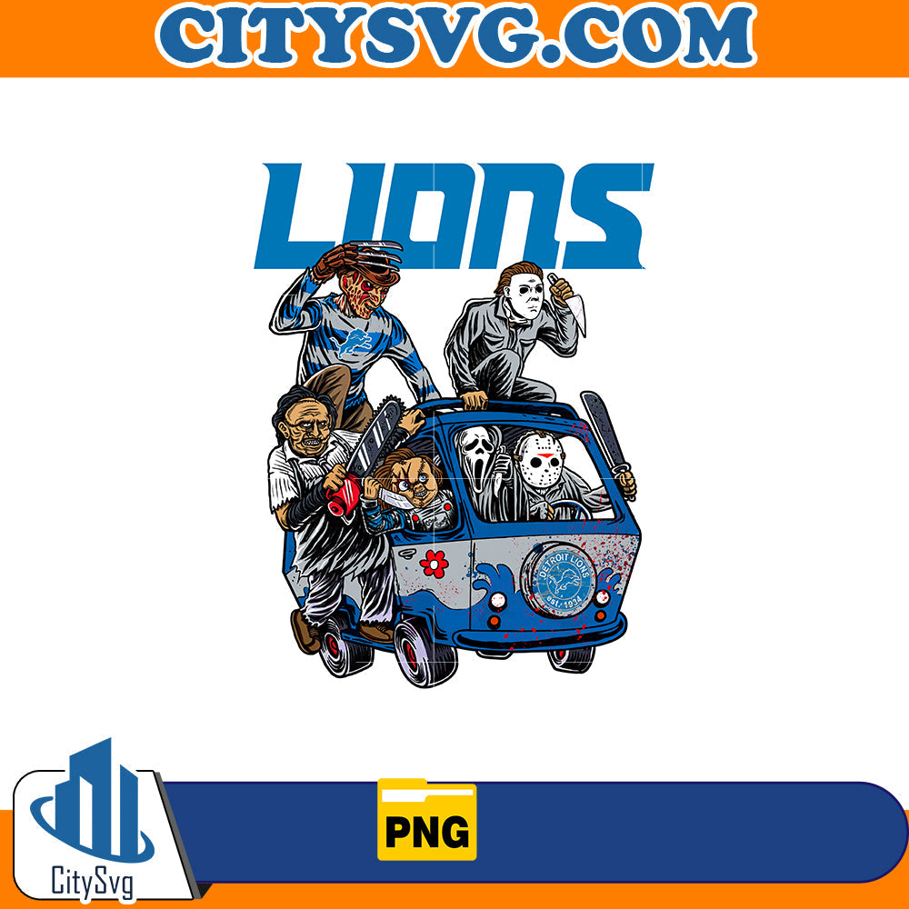 Lions Detroit American Football Horror Killer Team Halloween Png CitySvg