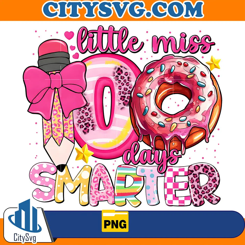 LittleMiss100DaysSmarterValentineSublimationPng