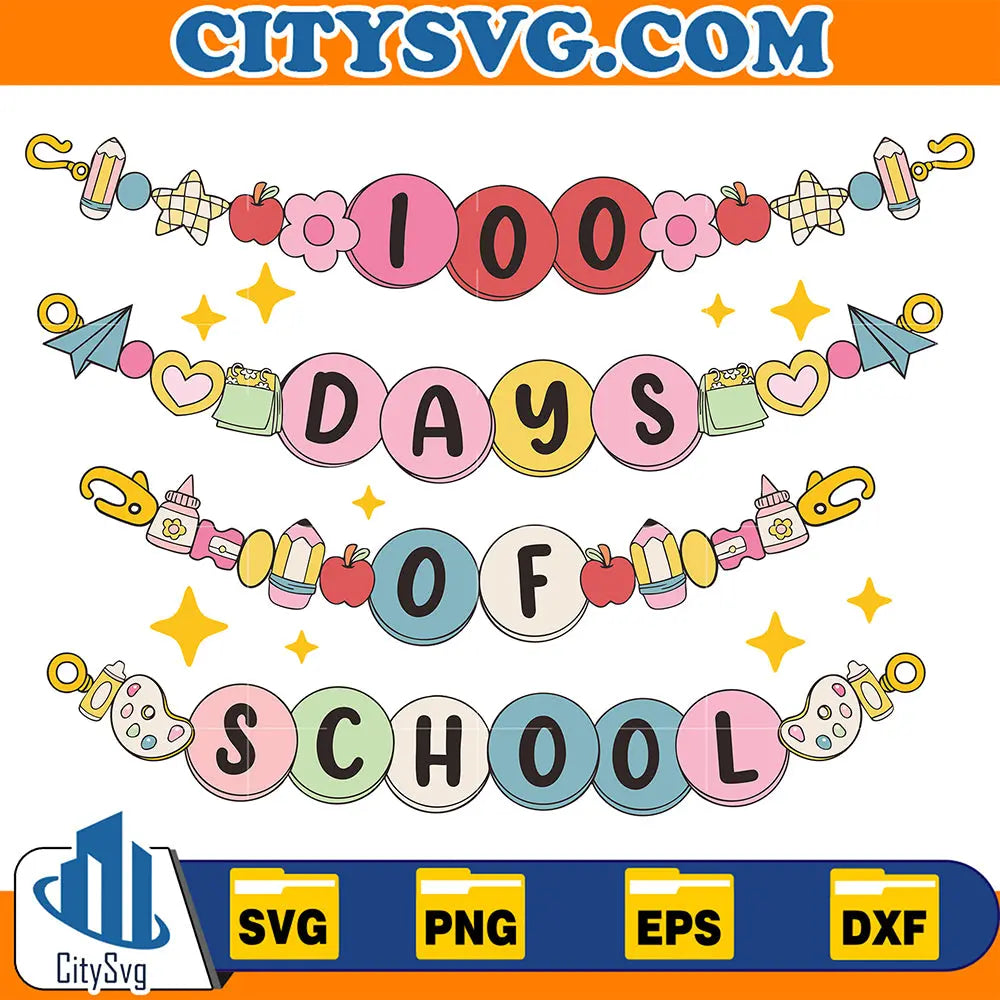Littlegirl100DaysOfSchoolBraceletSvg