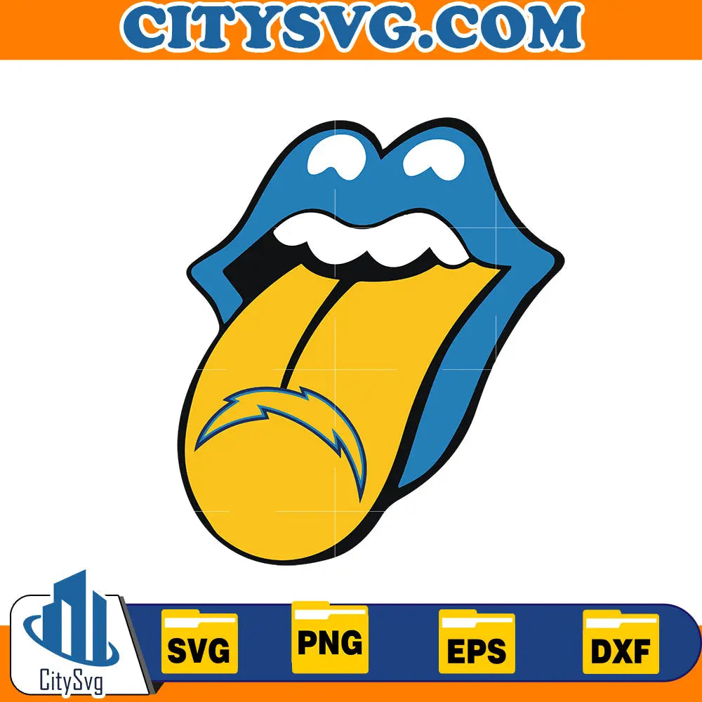 Toungue Los Angeles Chargers Svg CitySvg
