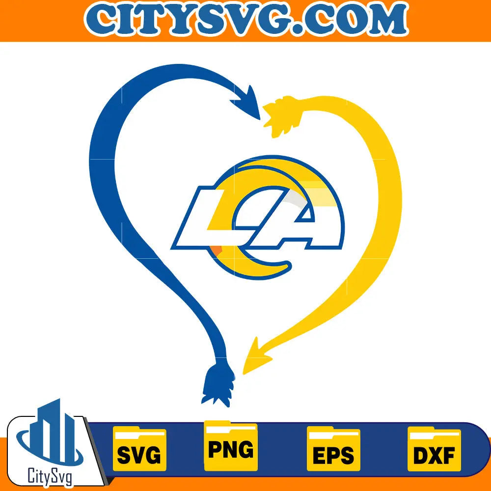 Heart Los Angeles Rams Svg CitySvg