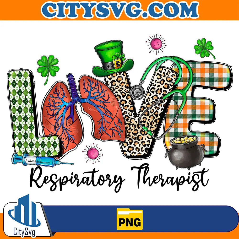 LoveRespiratoryTherapistStPatricksDaySublimationPng