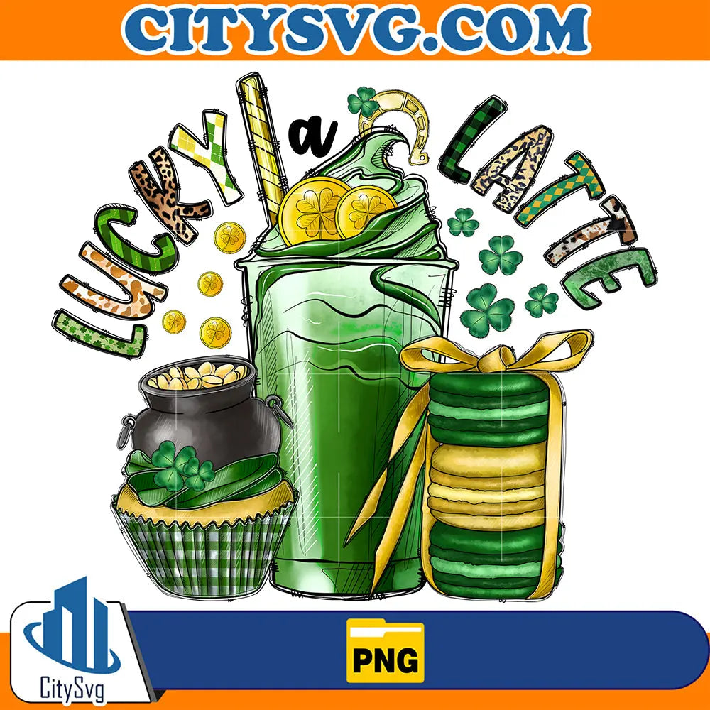 LuckyALatteStPatricksDaySublimationPng