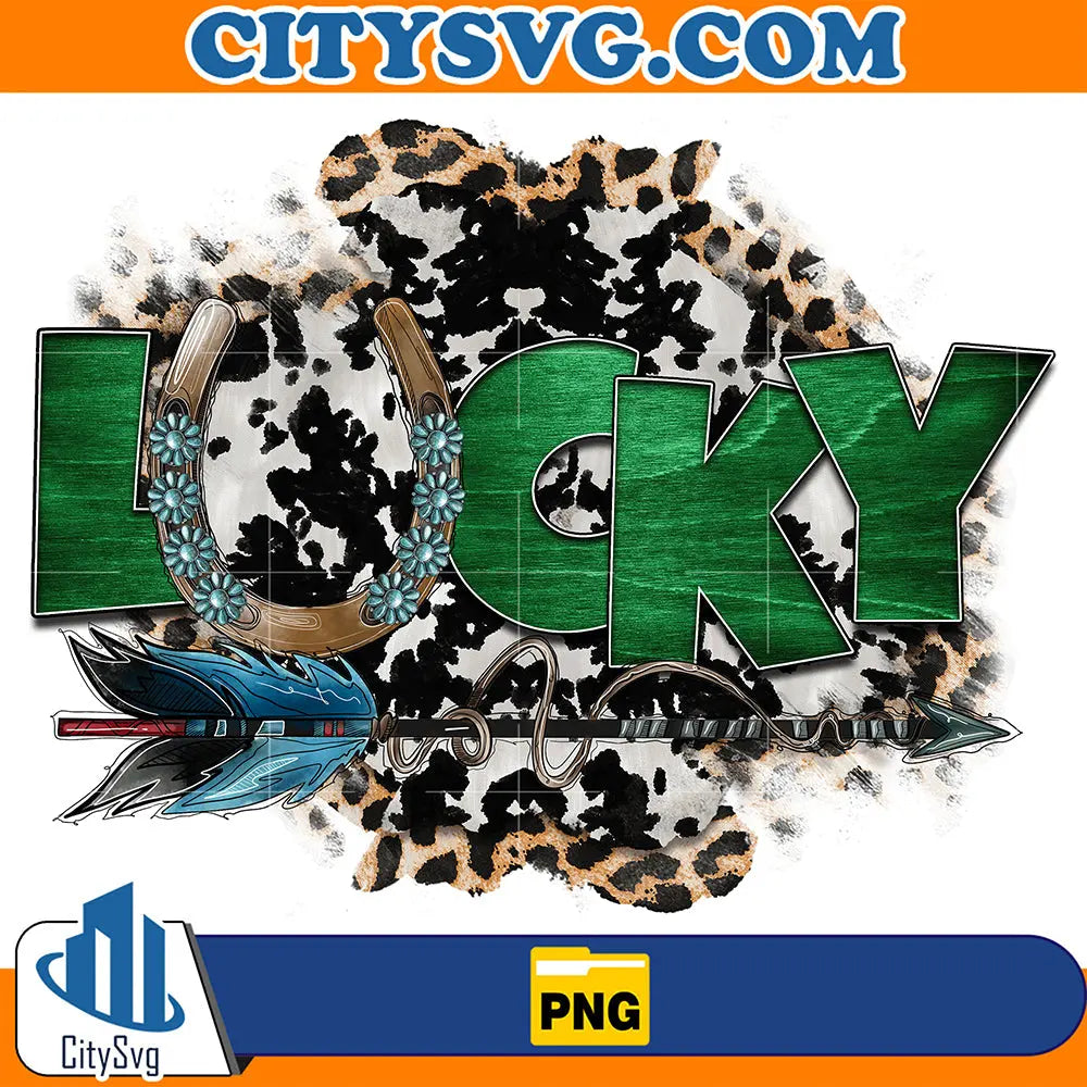LuckyCowhideAndLeopardStPatricksDaySublimationPng
