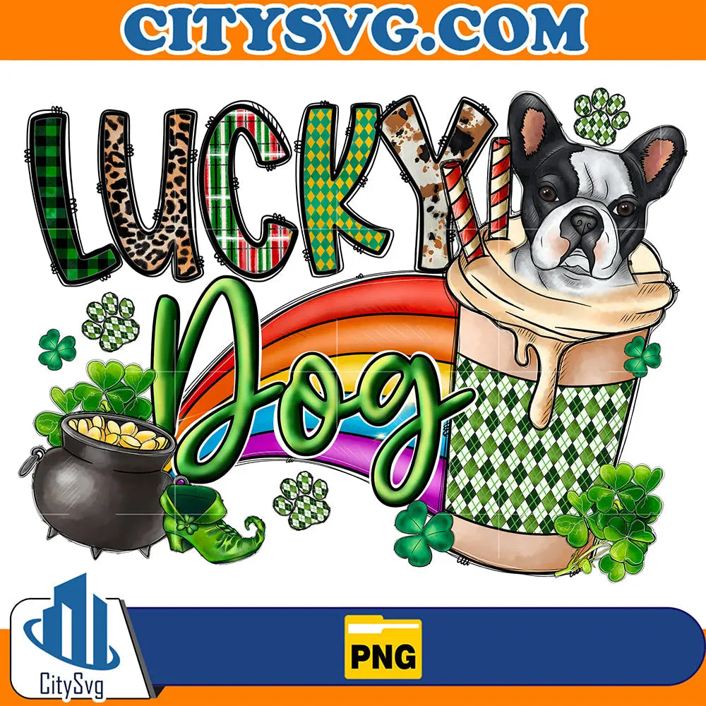 LuckyDogStPatricksDaySublimationPng