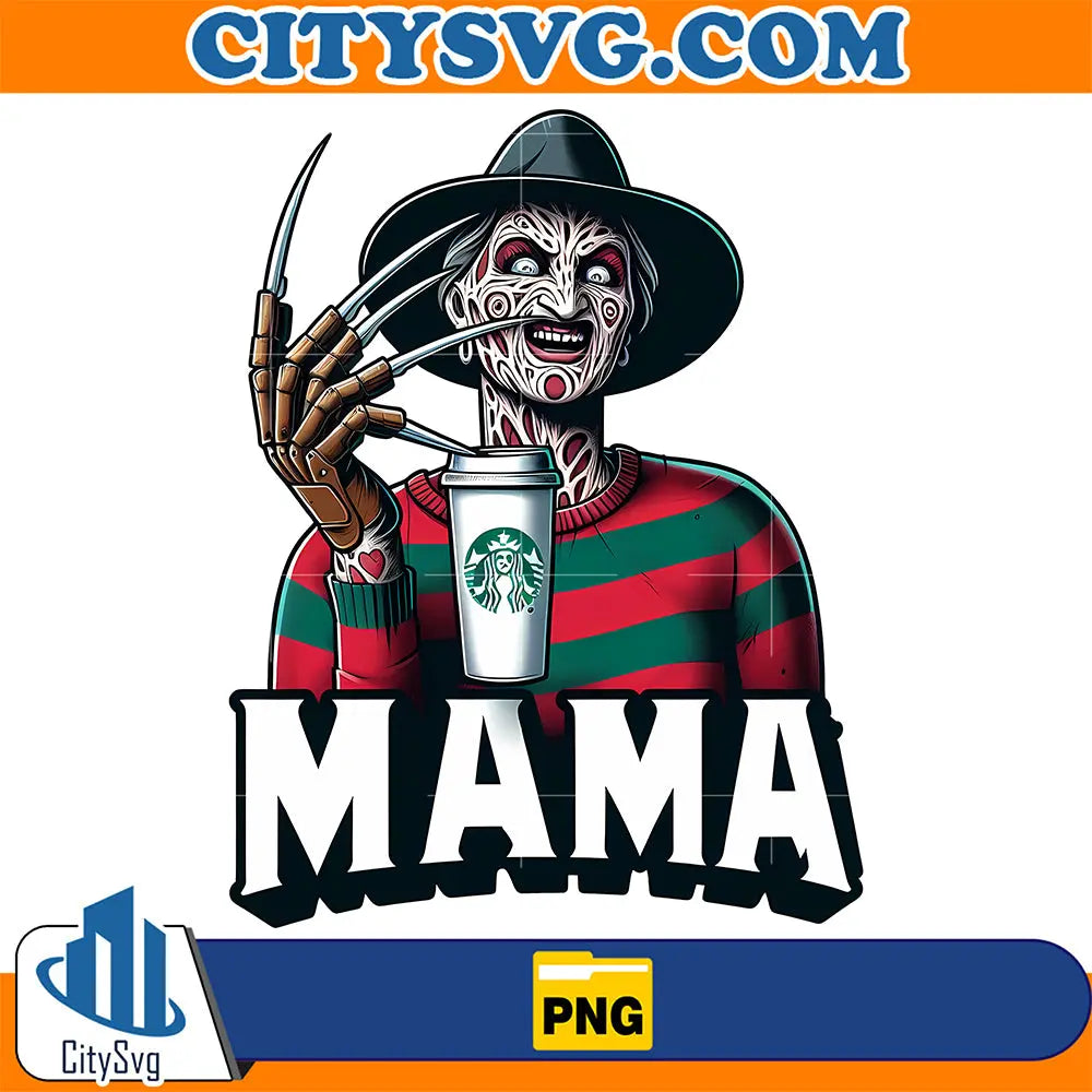 MamaCoffeeStarbucksHorrorFreddyKruegerPng