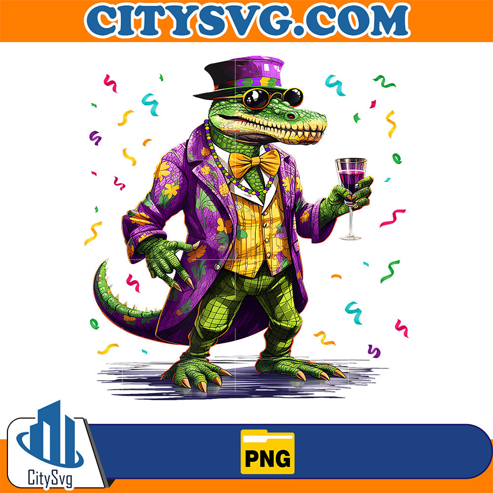 Mardi Gras Alligator Party Png CitySvg
