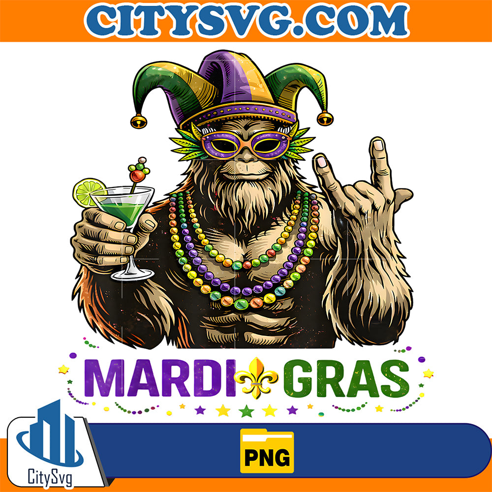 Mardi-Gras-Bigfoot-Rock-Png