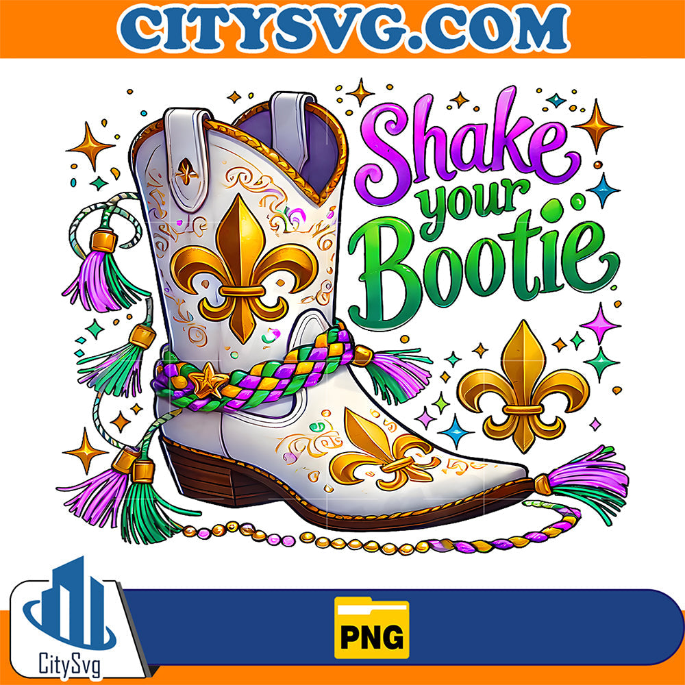 Mardi Gras Shake Your Bootie Bead Boot Png CitySvg