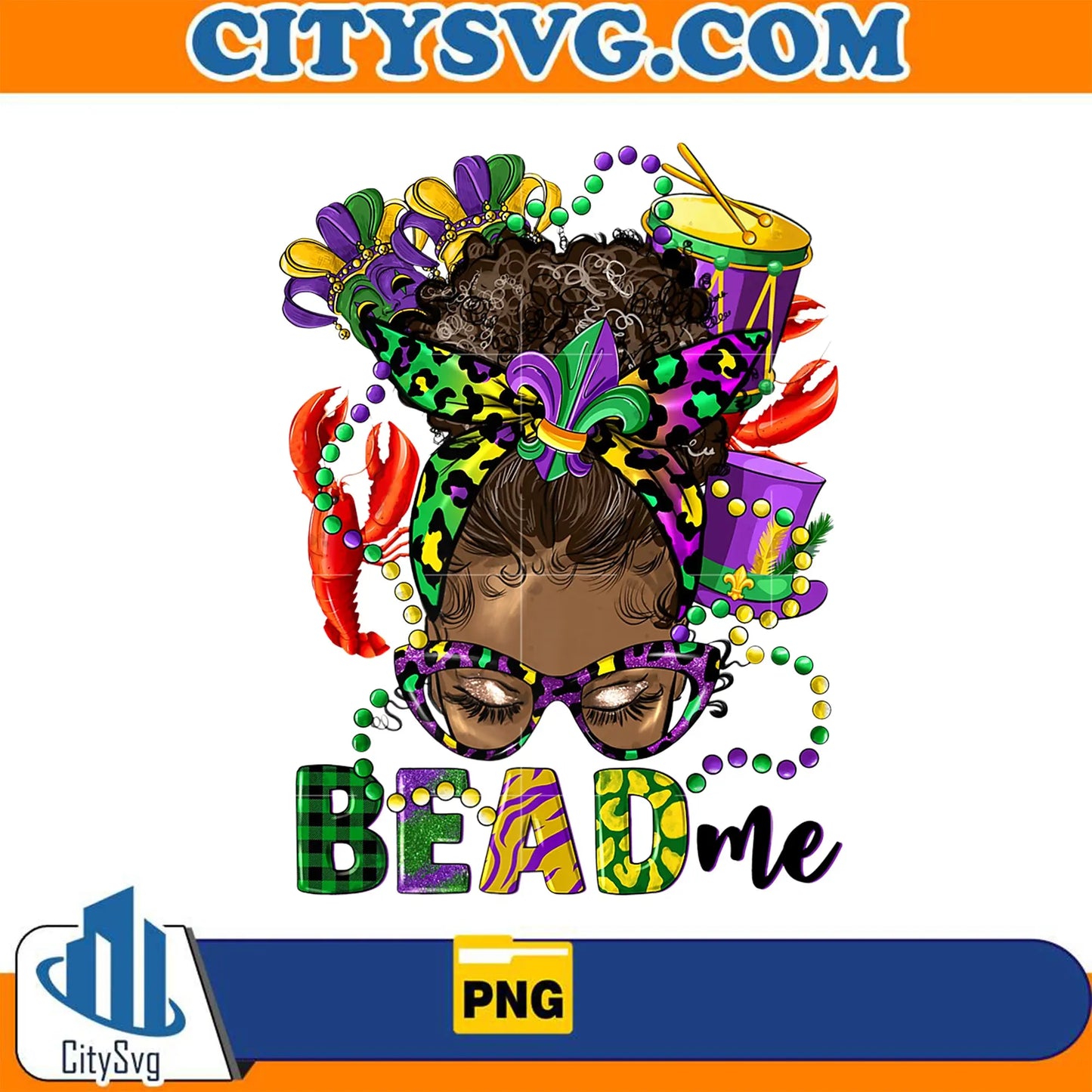 MardiGrasBlackWomanBeadMePng