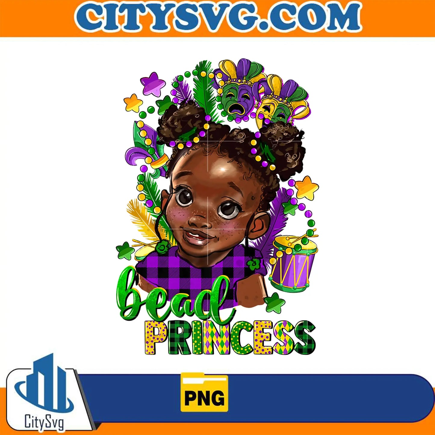 MardiGrasBlackWomanBeadPrincessPng