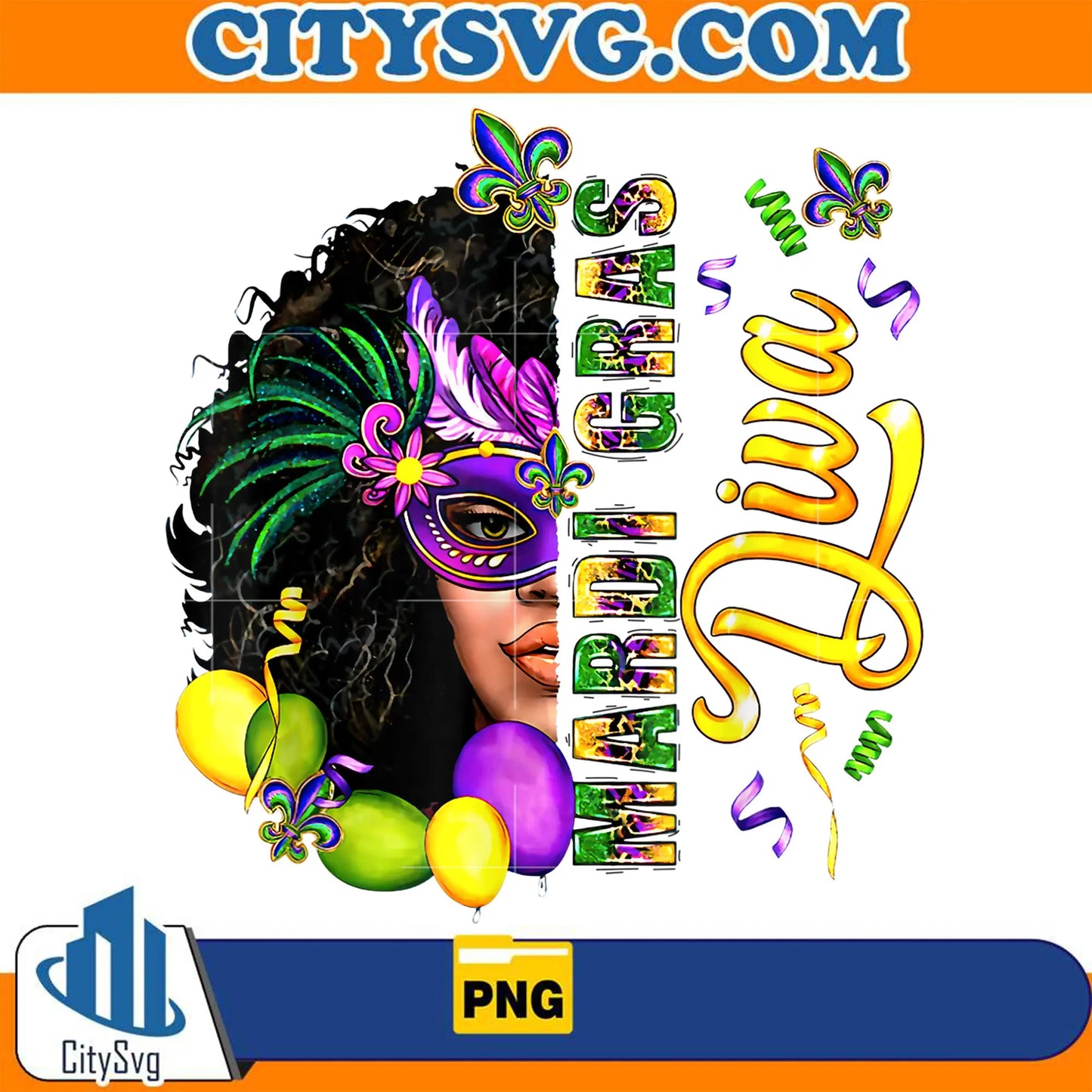 MardiGrasBlackWomanDivaPng