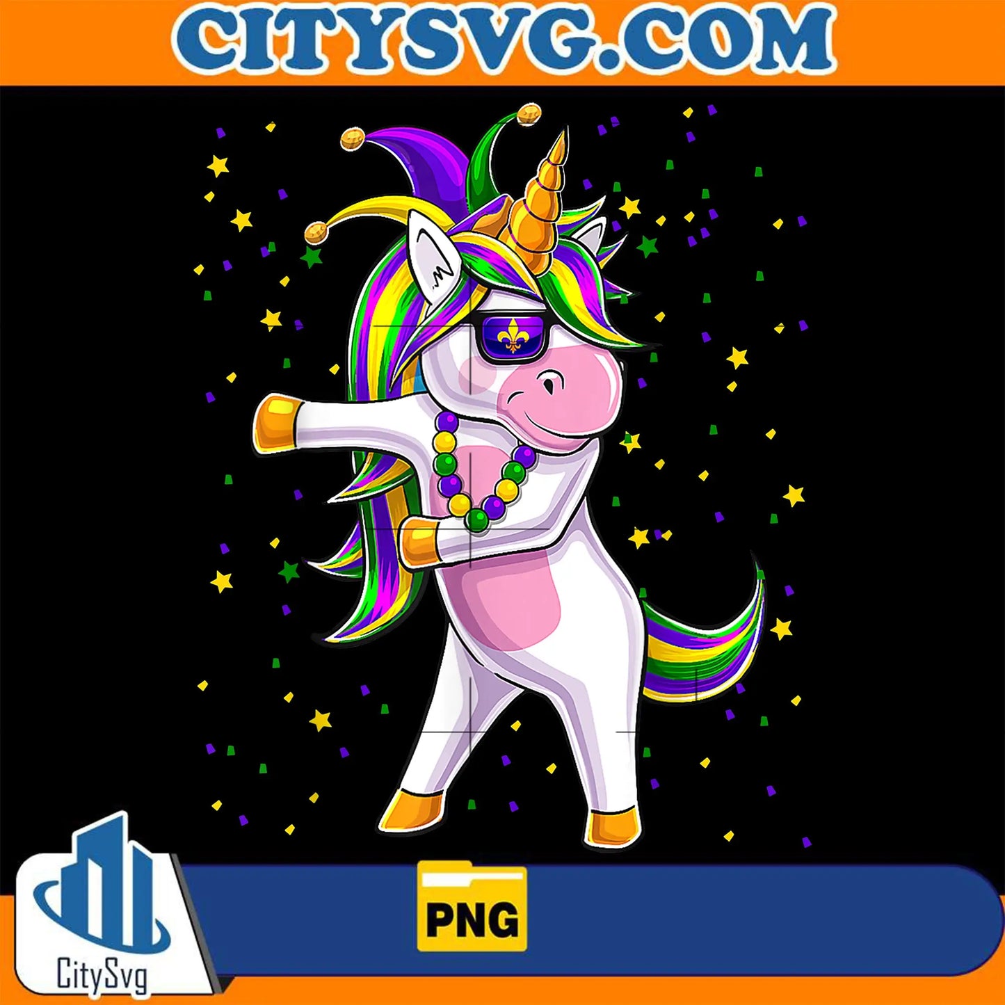MardiGrasFlossingUnicornPng