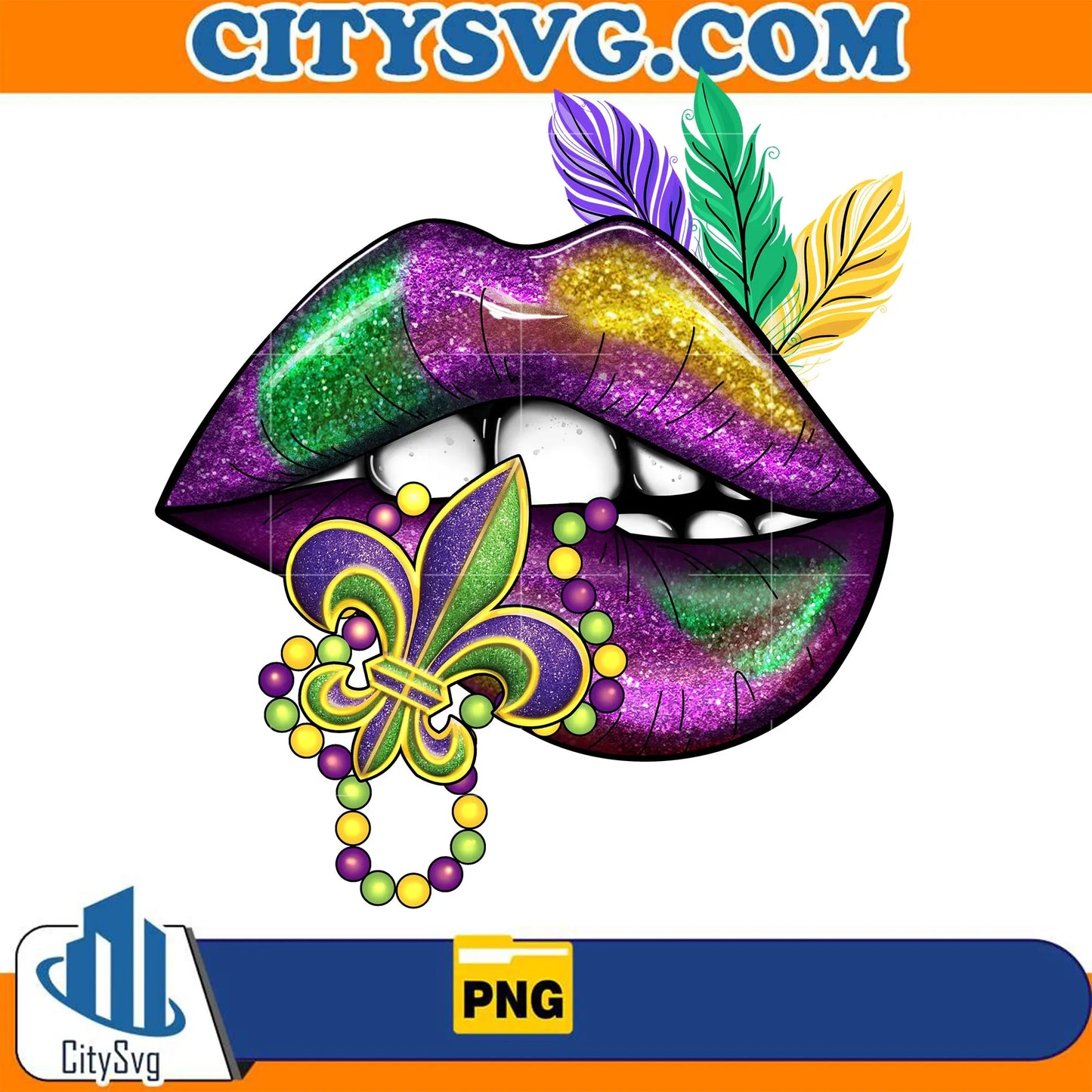 MardiGrasLipsSublimationPng