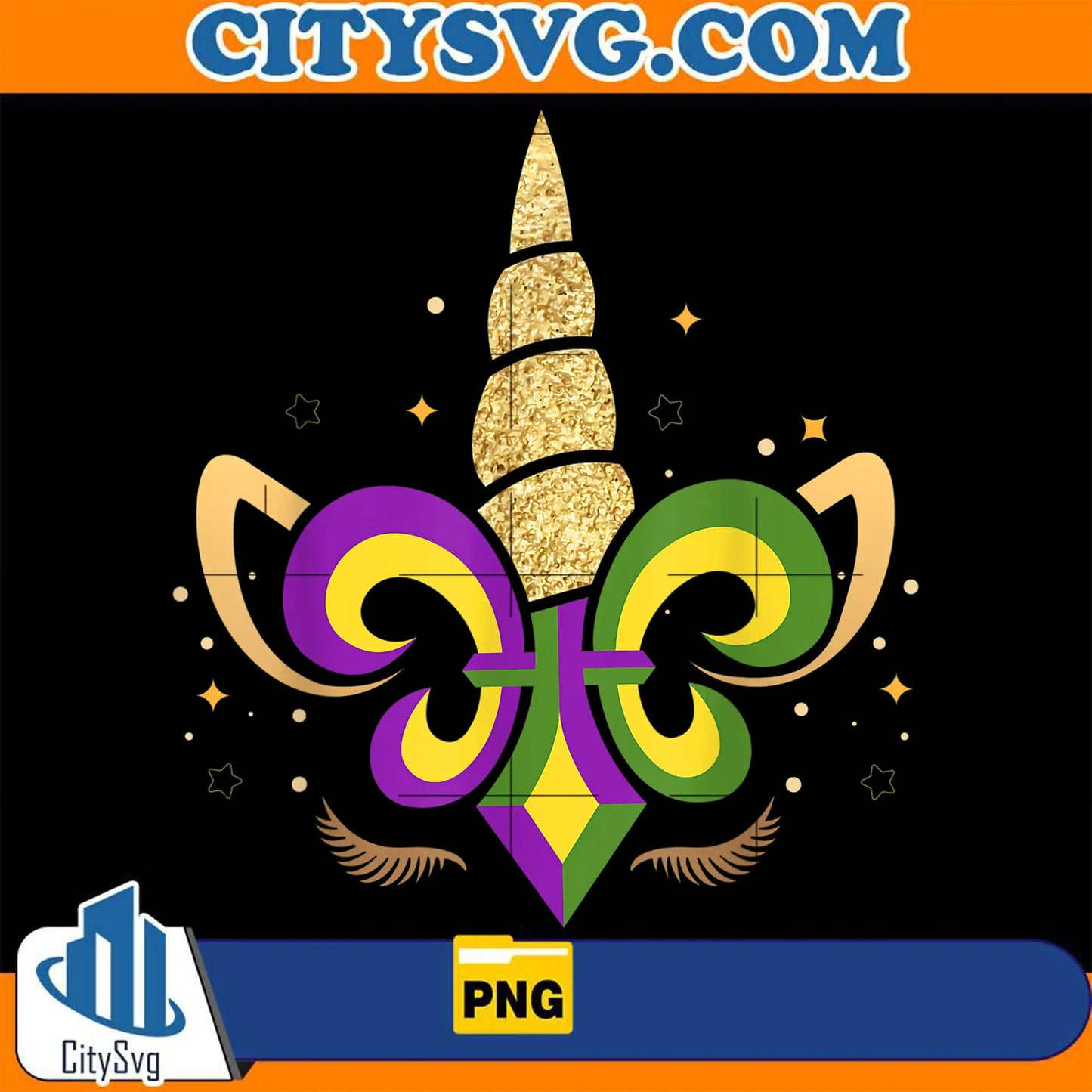 MardiGrasUnicornFaceGirlsKidsPartyMaskPng