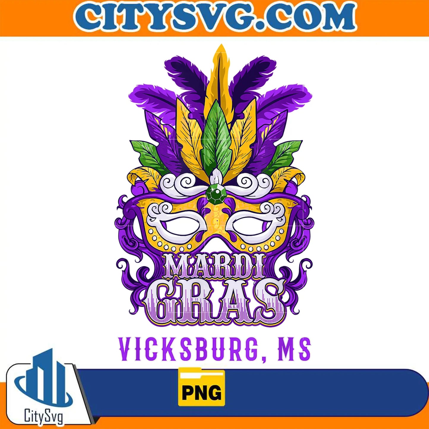MardiGrasVicksburgMississippiMaskFeathersPng