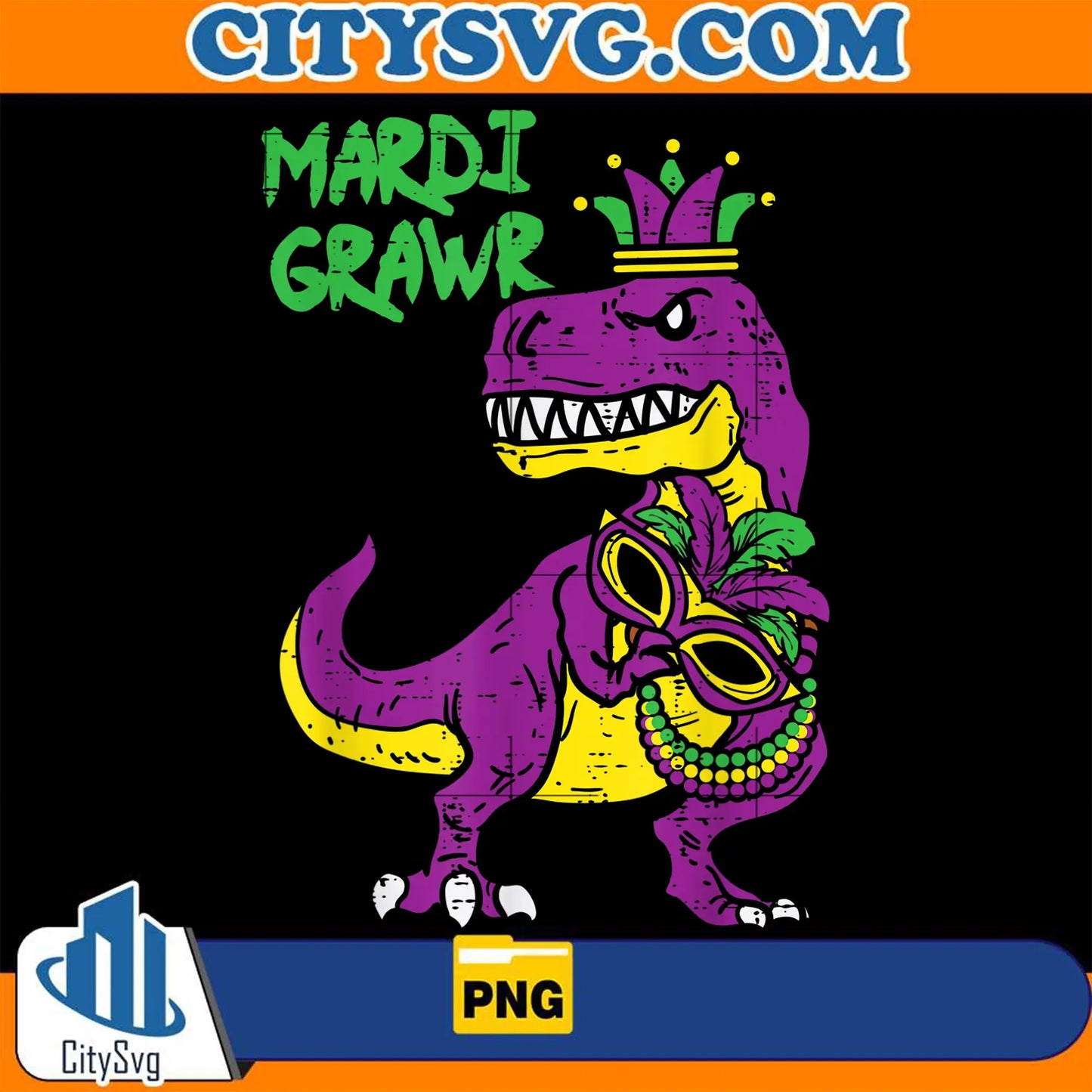 MardiGrawrJesterTrexDinosaurCutePng