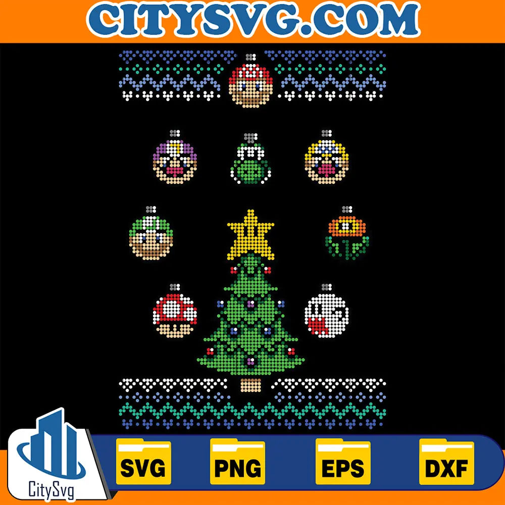 MarioBrossNavidadUglyChristmasSvg
