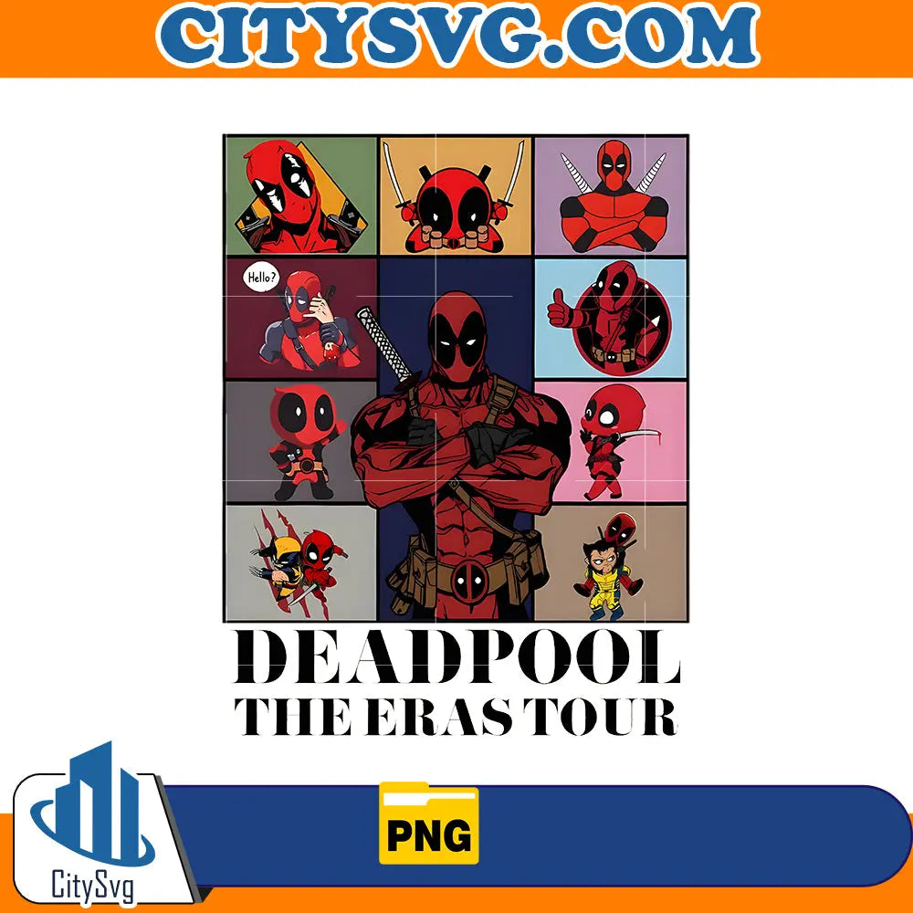 Marvel Deadpool The Eras Tour Png CitySvg