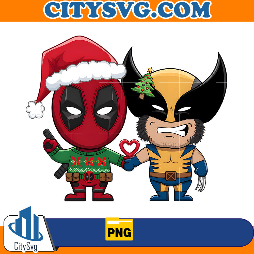 Marvel Deadpool Wolverine Christmas Png CitySvg