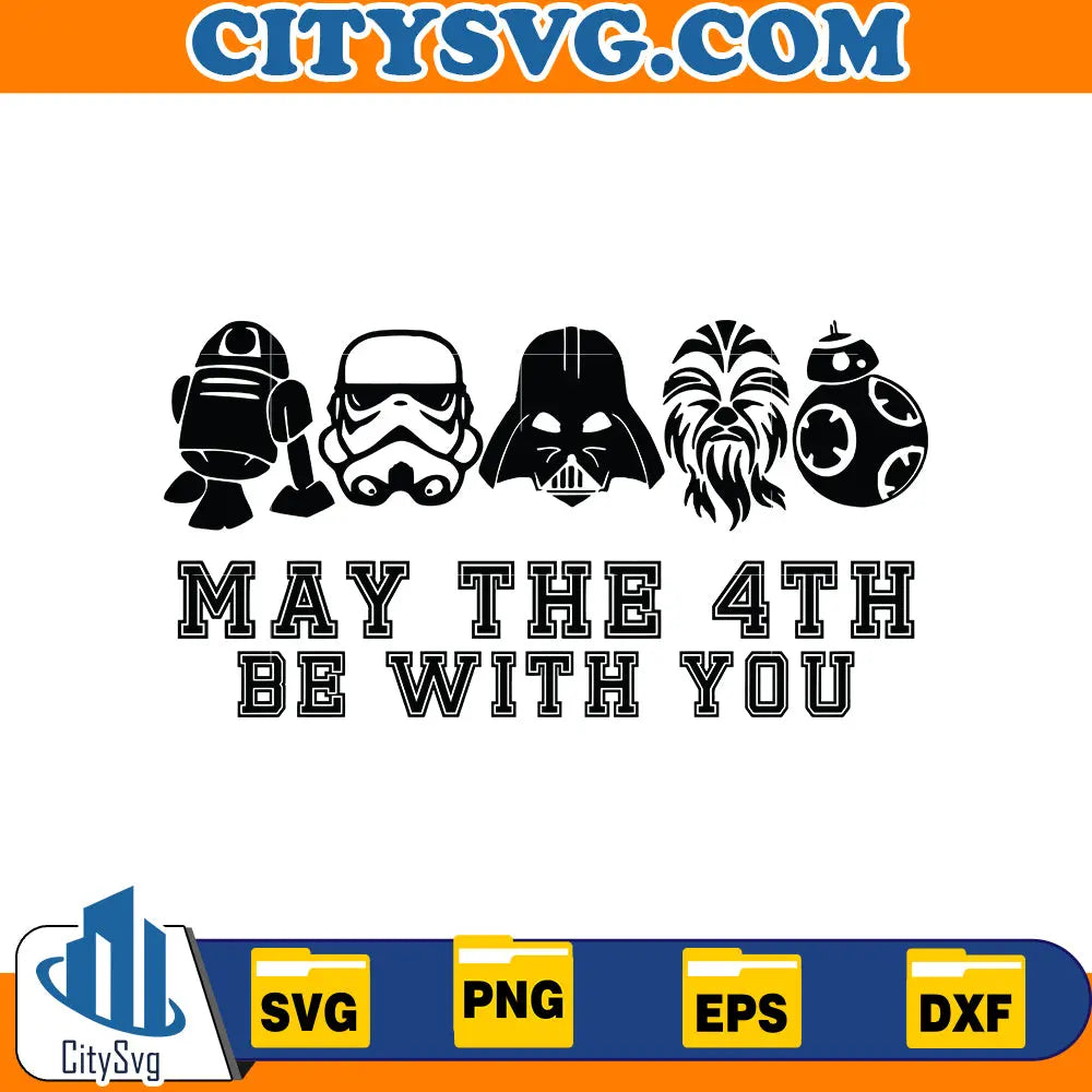May The 4th Be With You SVG, Friends May 4th SVG, May 4th SVG, Cartoon Character SVG, Science Fiction Png CitySvg