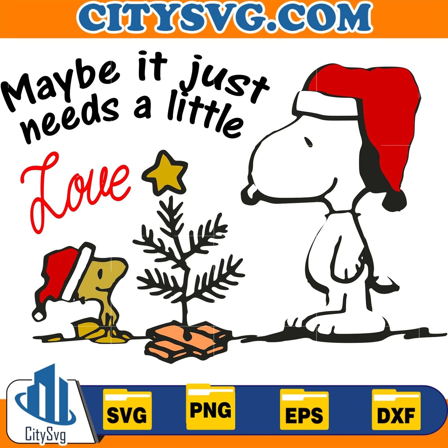 MaybeItJustNeedsALittleLoveSnoopyTreeChristmasSvg
