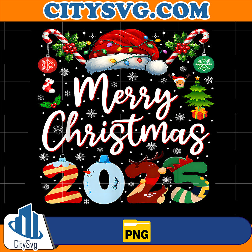 Merry-Christmas-Red-Santa-Hat-Reindeer-Xmas-Matching-Family-Png