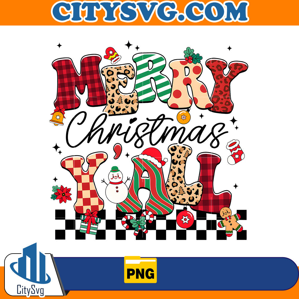 Merry Christmas y'all Png CitySvg