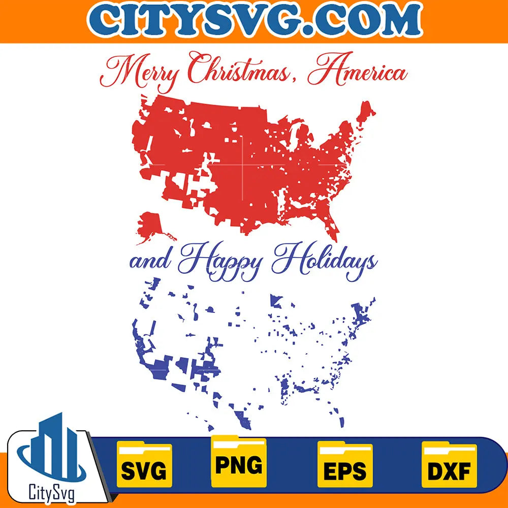 MerryChristmasAmericaAndHappyHolidaysSvg