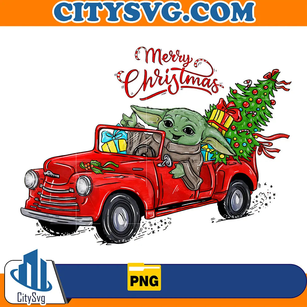 MerryChristmasBabyYodaCarsPng
