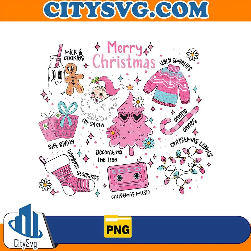 MerryChristmasPinkPng
